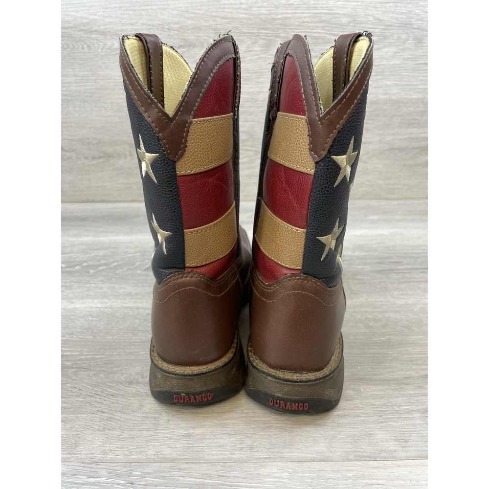 Durango BT245 Kid's Patriotic Western Flag Cowboy Boots Brown 5 USA Flag Pull On - Picture 4 of 13